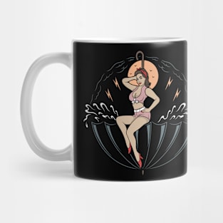 Woman and rain Mug